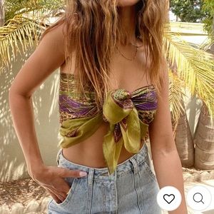 Green Paisley Scarf Top